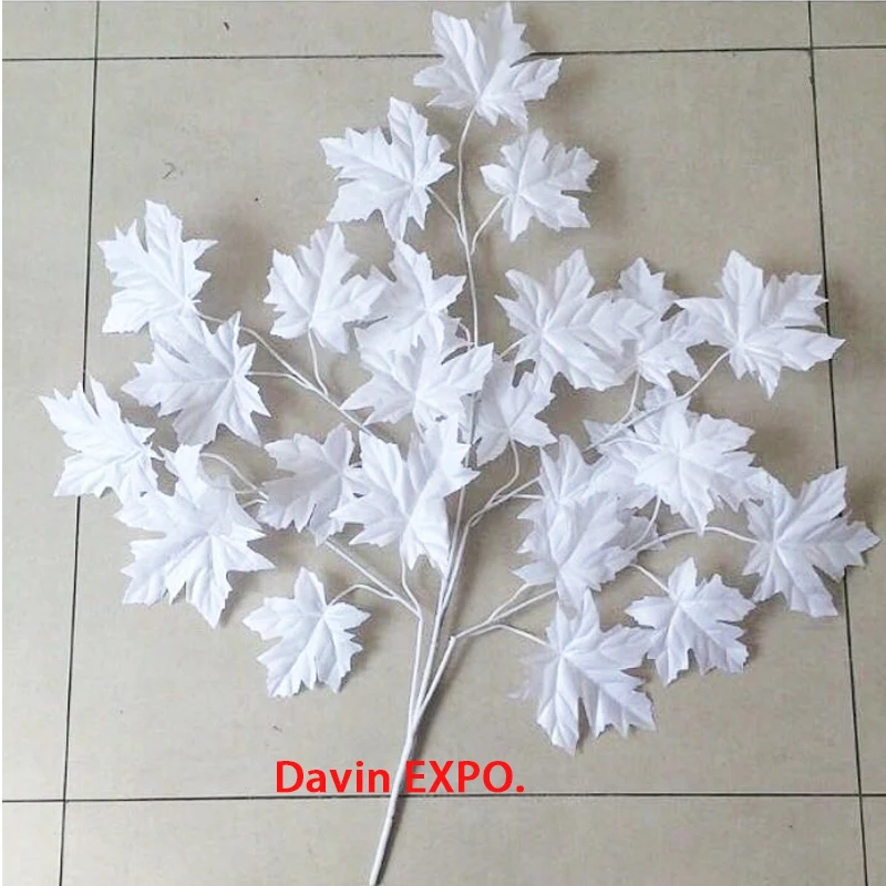 6/12/24pcs Beli poročni rekviziti fazi ozadju dekoracijo cvet Bele umetne Javor veje Beli listi šopek