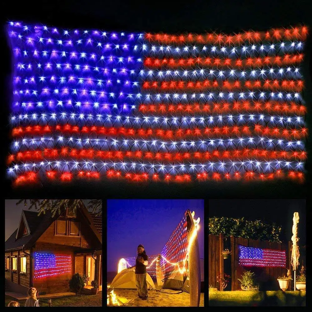 6.56*3.28 FT LED Neto Svetlobe Ameriški ZDA Zastavo Niz LED Svetlobo na Prostem, Doma je Dan Neodvisnosti, Festival Dekoracijo 31V D30