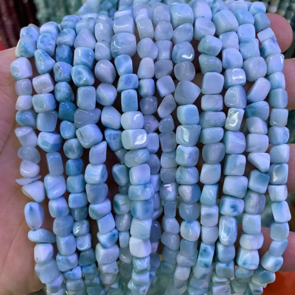 6-7mm naravnih larimar kamen, naravni biseri gem kamen kroglice za nakit, izdelava sklop 15