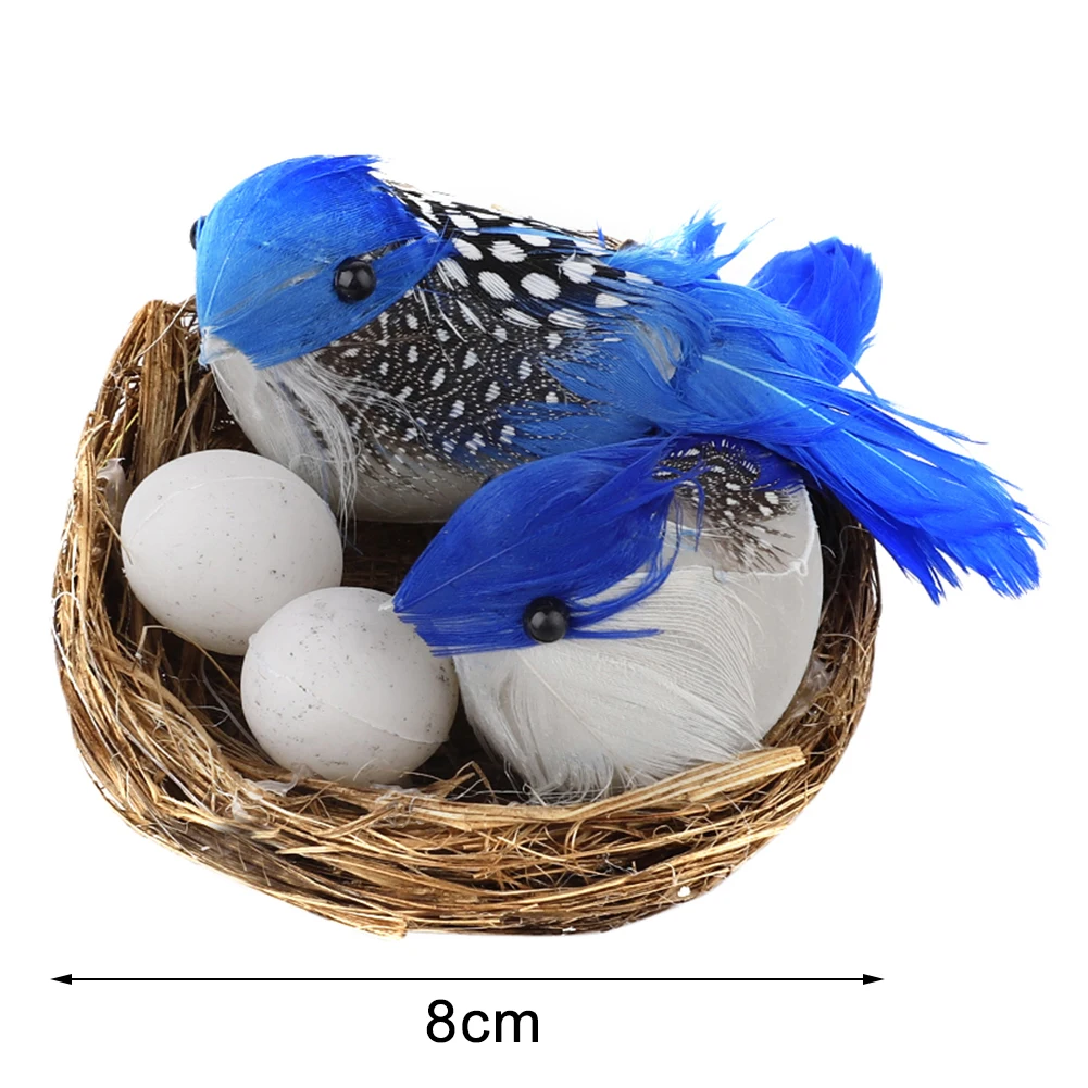6 Določa Velikonočna Jajca Dekor Umetno Gnezdo Naravnih Ptičje Gnezdo Kit Pene Perja Ptic Okraski Obrti Doma Stranka Dekor