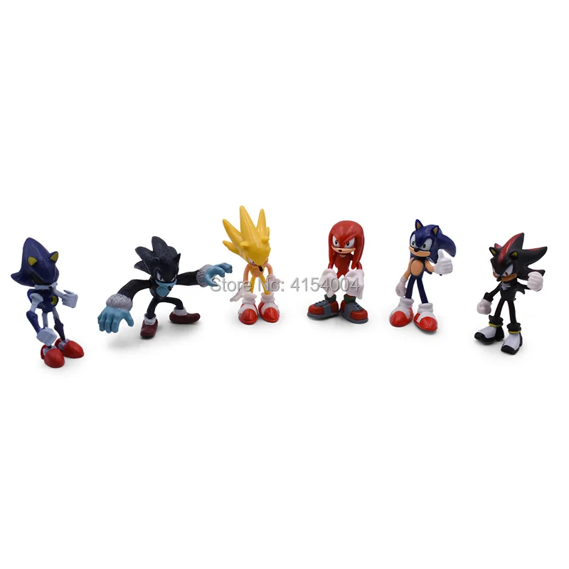 6 KOS/Set Sonic Številke PVC Shadow Pevec je Echidna Amy Rose Repi Slika Božično Darilo Igrača