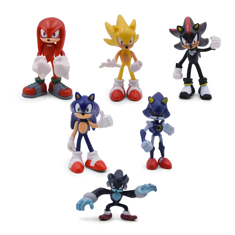 6 KOS/Set Sonic Številke PVC Shadow Pevec je Echidna Amy Rose Repi Slika Božično Darilo Igrača