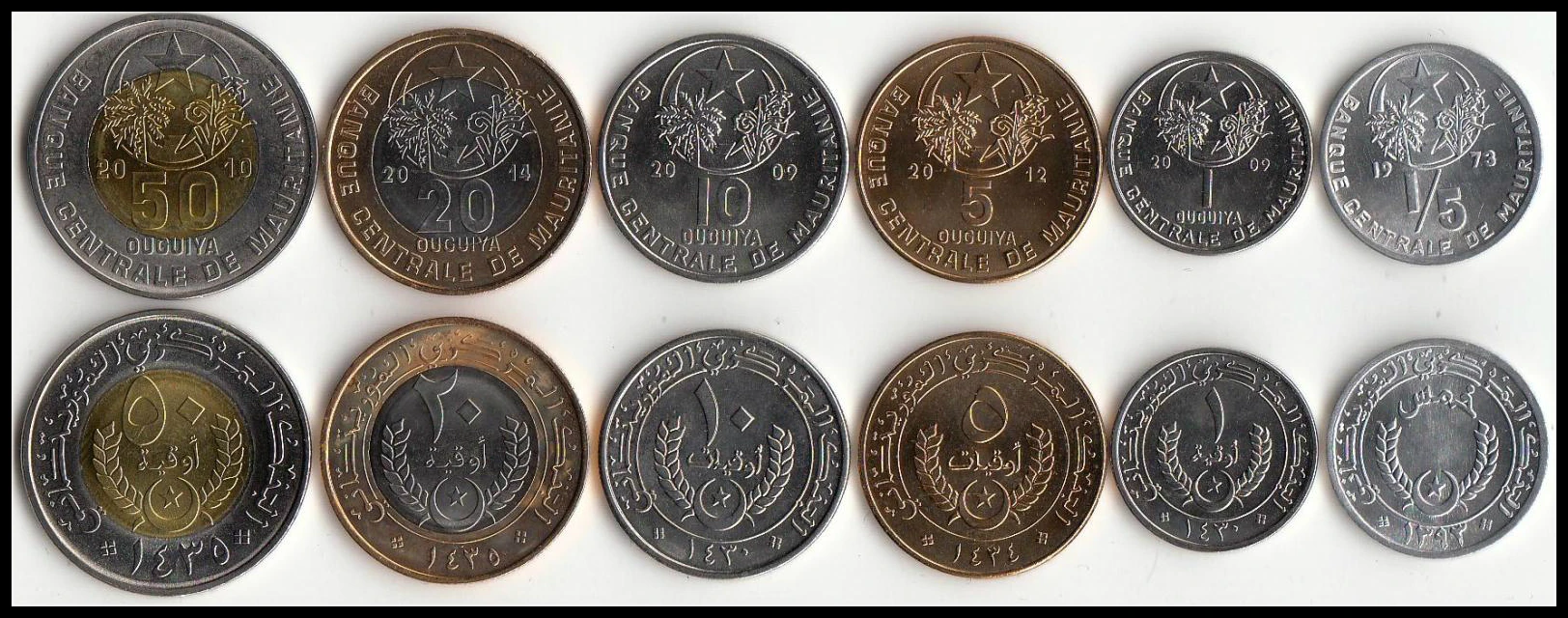 6 Kosov Kovancev, Nastavite Afriki Novo Izvirno Kovanec je Unc Zbirateljske Edition Resnično Redkih Mavretaniji kovancev