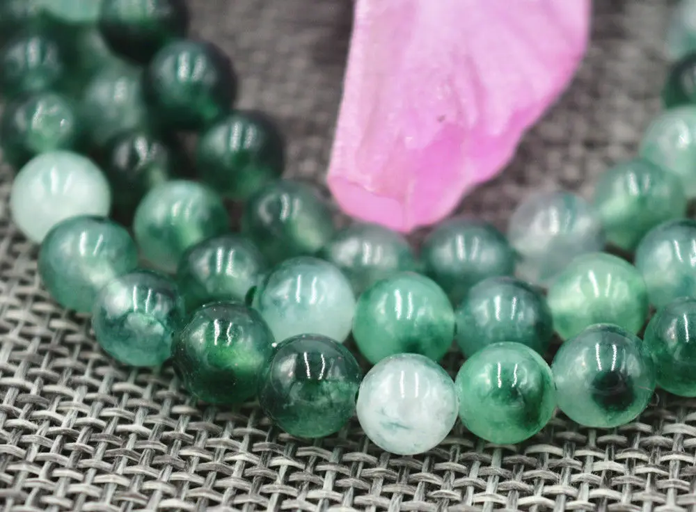 6 mm kamen Budistični bela zelena Smaragdno 108 Molitev Kroglice Mala Zapestnico, Ogrlico, A jade Nakit crystal