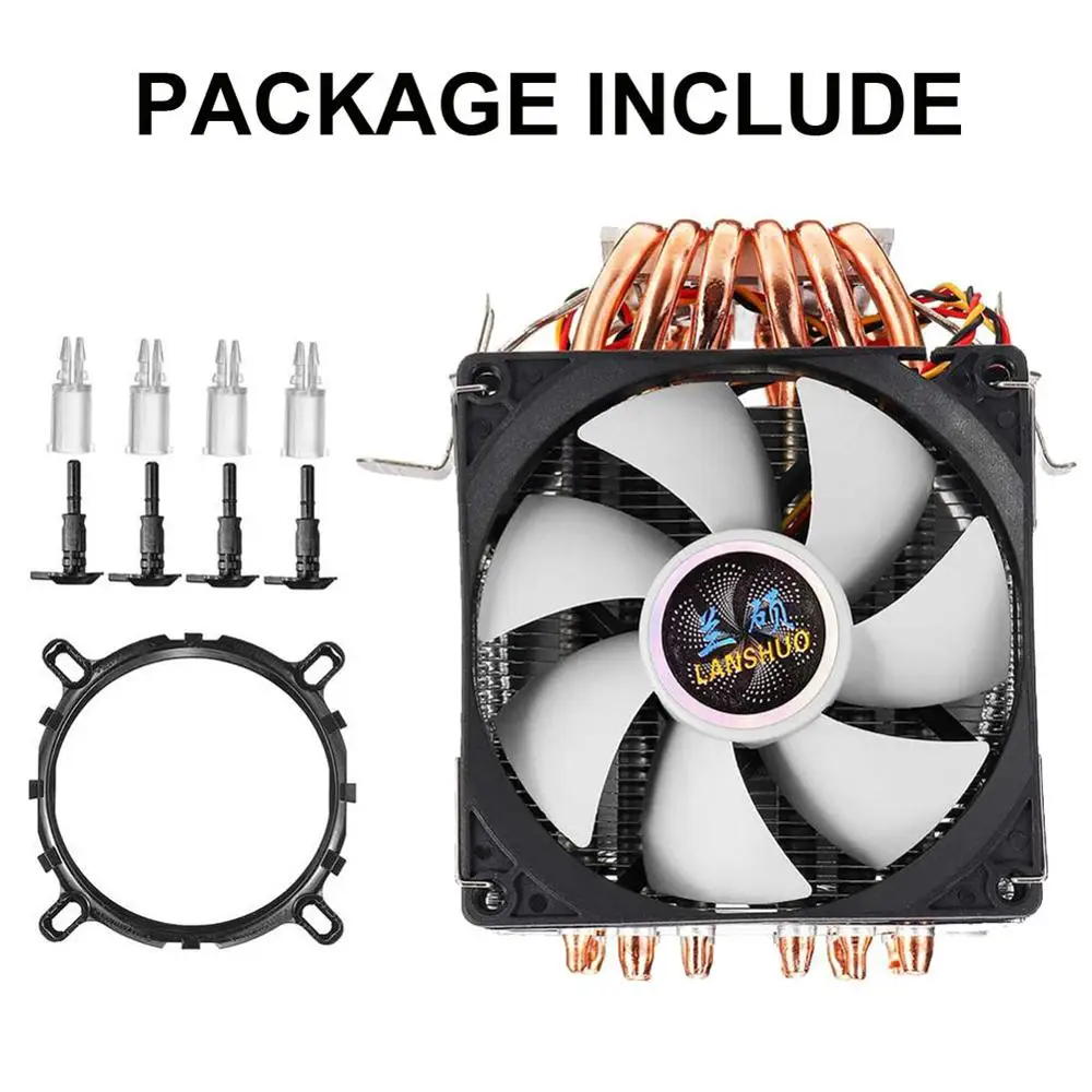 6 Toplotne Cevi CPU Hladilnik Dual-side Ventilator Hladilnika Tiho Hlajenje Fan Heatsink Radiator za LGA 1150/1151/1155/1156/1366/775 za AMD