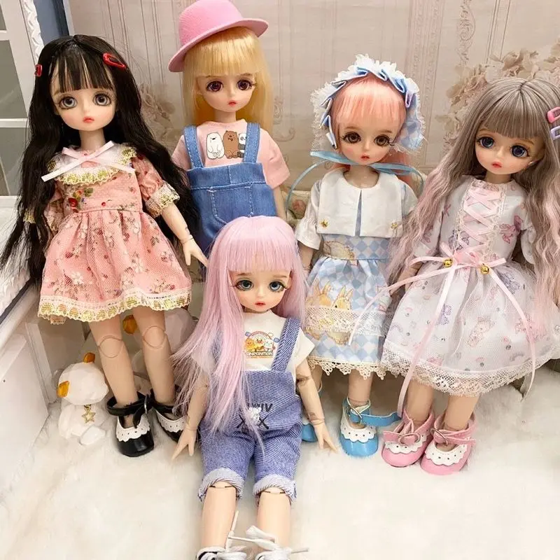 6 točk dekle lutka BJD lahko spremeni lase lepo obleko lahko igrače darilo premičnina skupno lutka Moda Lutka