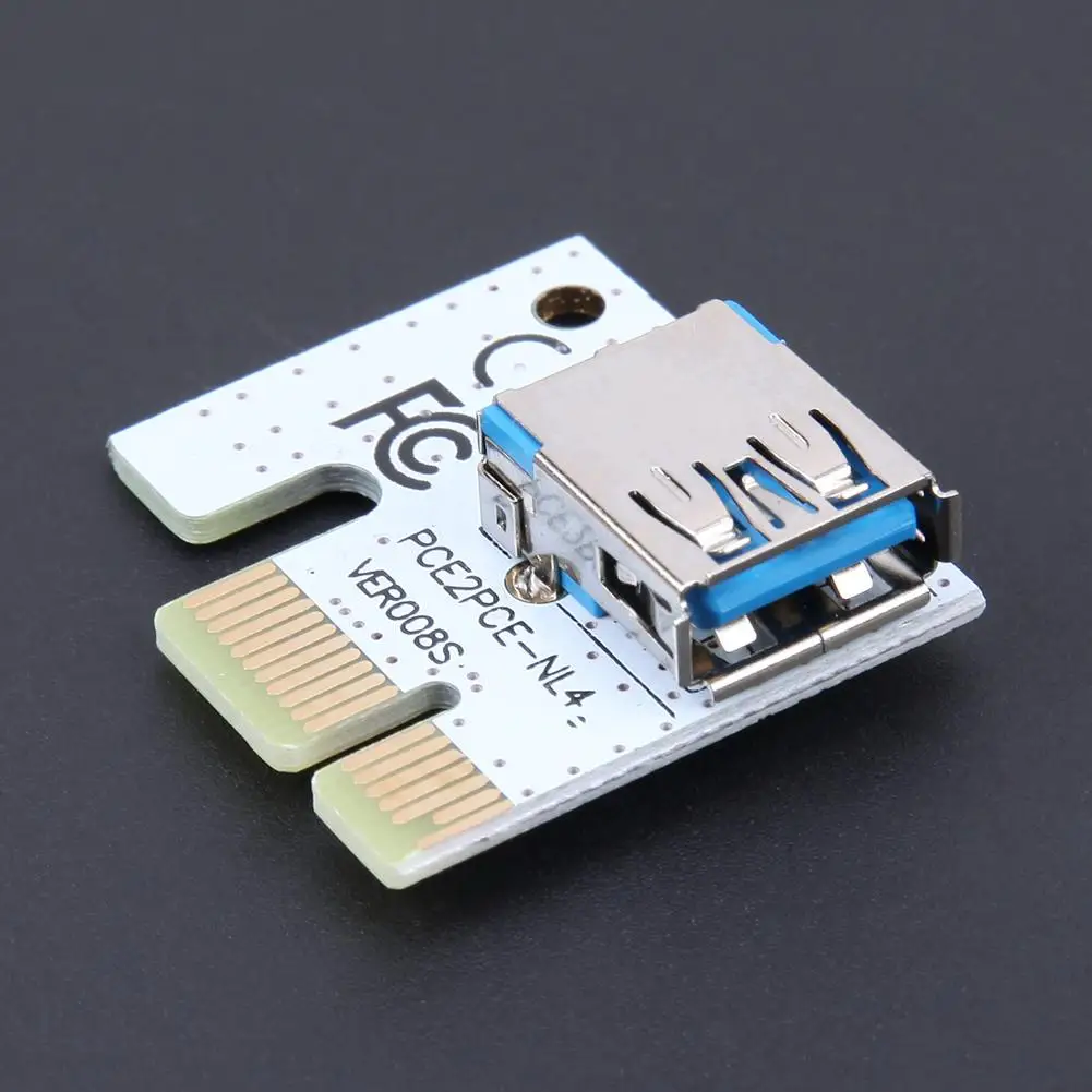 60 cm PCI-E Riser Card VER008S 4Pin 6Pin SATA Power 008S 1x PCIe 16x Adapter USB 3.0 Kabel Za Bitcoin Rudar BTC Rudarstvo