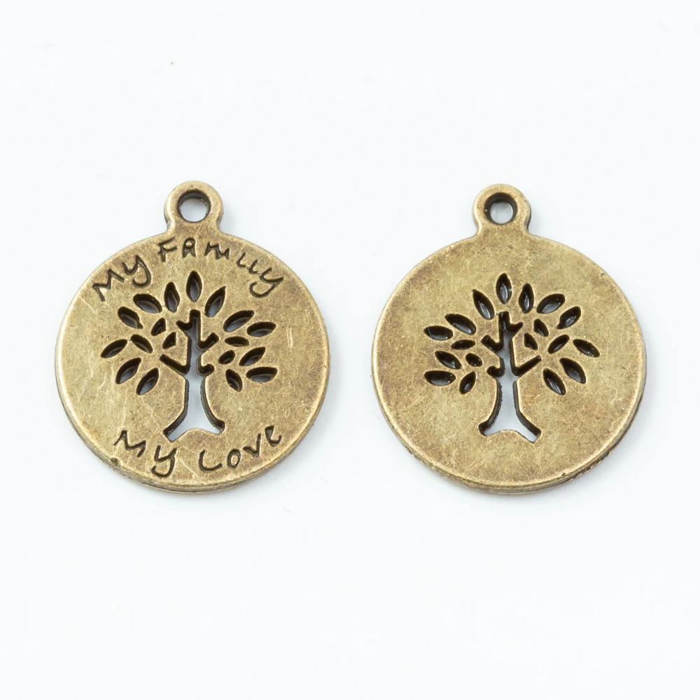 60 kosov retro kovinski cinkove zlitine drevo obesek za DIY ročno izdelan nakit, ogrlico, zaradi česar 6836
