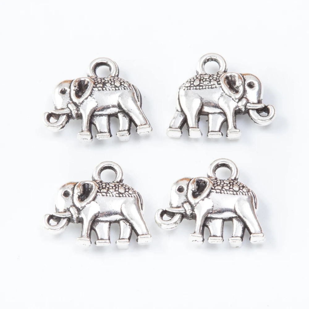 60 kosov retro kovinski cinkove zlitine slon obesek za DIY ročno izdelan nakit, ogrlico, zaradi česar 7503