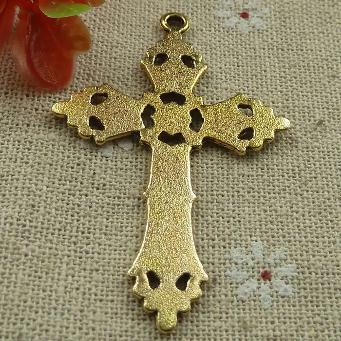 60 kosov Starinsko zlato križ čare obesek 57x37mm #1806