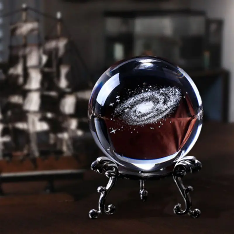 60 mm Lasersko Vgravirana Sončne Kristalno Kroglo 3D Malih Planetov Model Krogle Stekla Svetu Okras Doma Dekor Darilo Za Astrophile