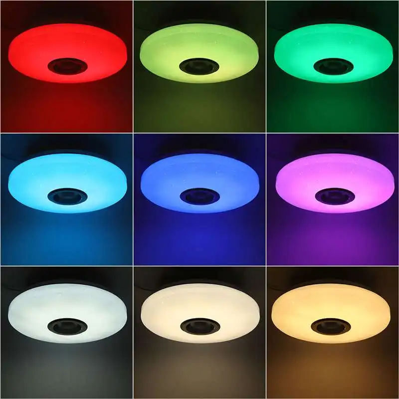 60 W RGB Zatemniti Glasbe Stropna svetilka, Remote&APP nadzor Stropne Luči AC180-265V za dom bluetooth zvočnik lightingFixture