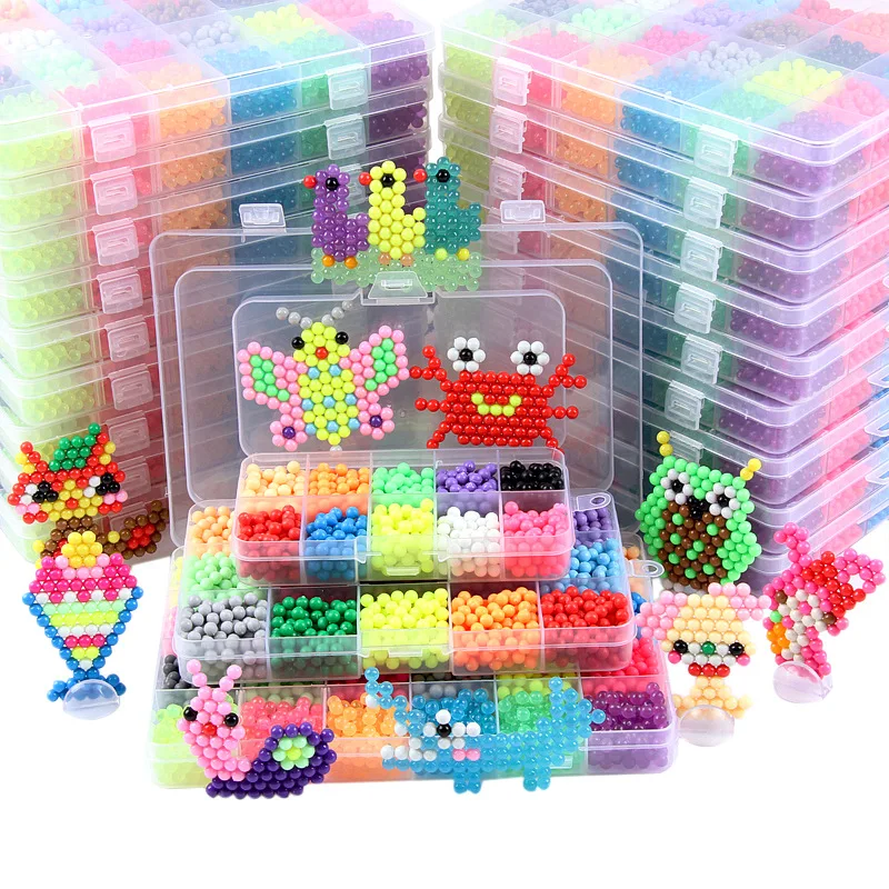 6000pcs 24colors Kroglice Puzzle Kristalno Barve DIY Vodni curek Kroglice Set Žogo Igre 3D Ročno Otroci Magic Igrače za Otroke
