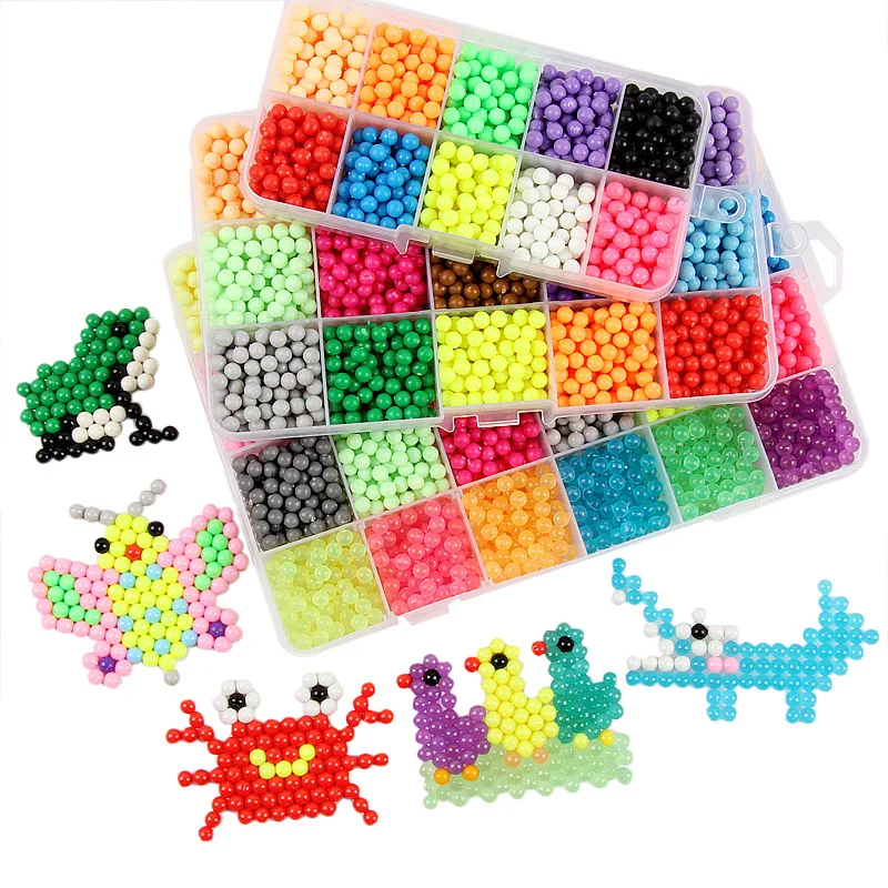 6000pcs 24colors Kroglice Puzzle Kristalno Barve DIY Vodni curek Kroglice Set Žogo Igre 3D Ročno Otroci Magic Igrače za Otroke
