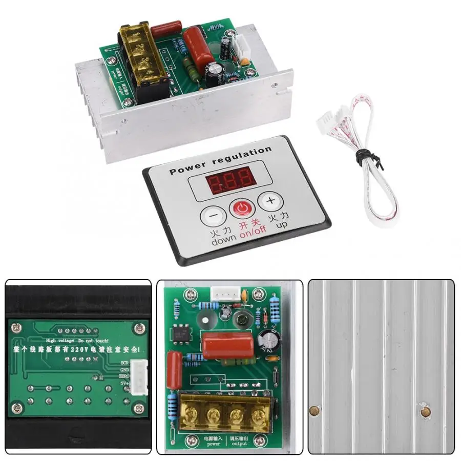 6000W SCR Digitalni Regulator Napetosti za Nadzor Hitrosti, Zatemnitev Termostat AC 220V za Električne Peči in Grelniki Vode Svetlobe Dimmer