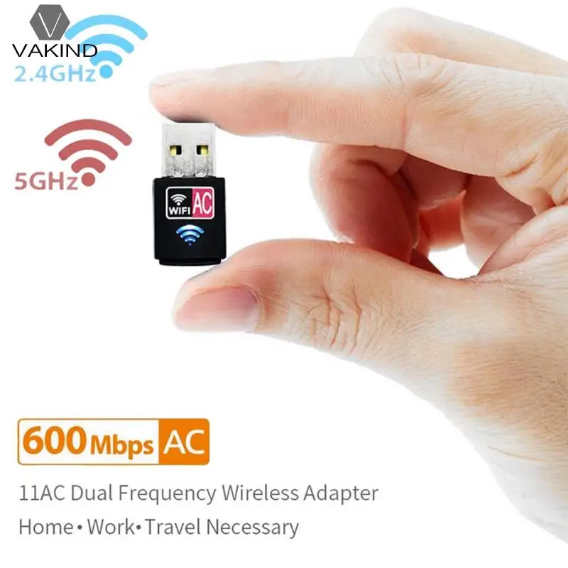 600Mbps Brezžična Mini USB Adapter Omrežno Kartico Wifi Sprejemnik Prenosnik Dodatki za Windows 10