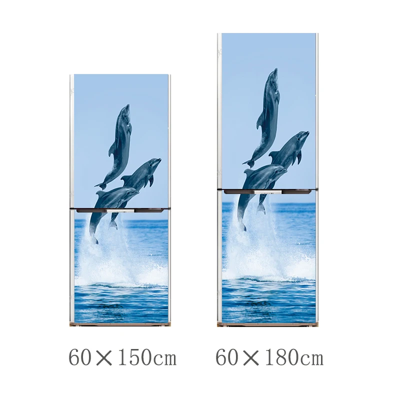 60x150cm/60x180cm Dolphin Živali Vzorec Hladilnik Nalepke PVC Hladilnik Vrata, Kuhinja, samolepilne Stenske Nalepke Dekor