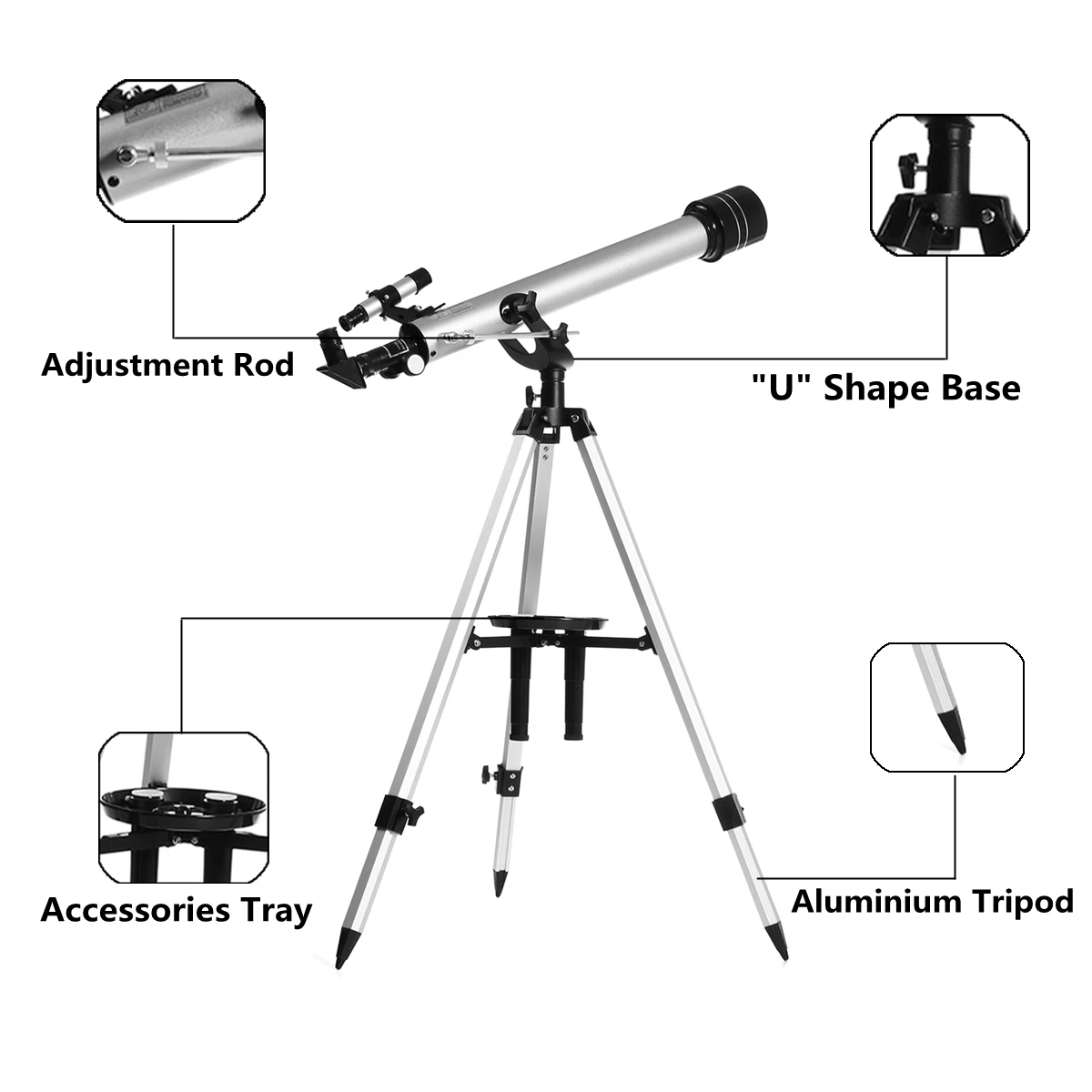 675x Nebo Oko S Stojalom Astronomske Refrakcije Povečave Teleskop za Prostor Opazovanje Nebesnih Oko/Daljnogled