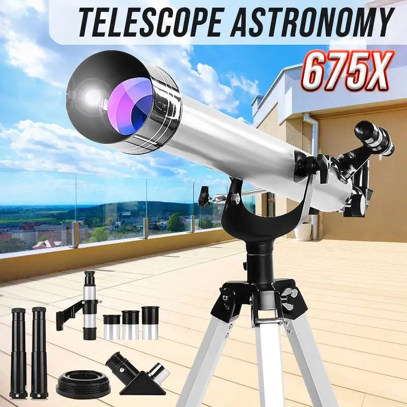 675x Nebo Oko S Stojalom Astronomske Refrakcije Povečave Teleskop za Prostor Opazovanje Nebesnih Oko/Daljnogled