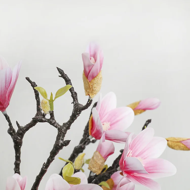 6pcs/53 cm veliko simulacije magnolija veje ponaredek cvetje za dekoracijo doma poročno dekoracijo zaslon magnolija svile cvetja