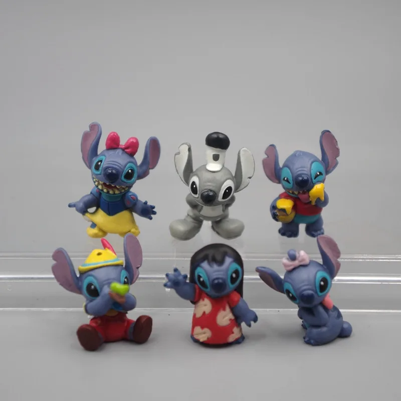 6pcs/veliko Anime Lilo & Stitch Cosplay Šiv PVC figuric Zbirateljske Model Igrače