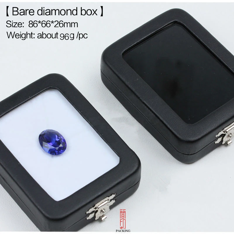 6pcs/veliko Gem kamen polje črno usnje pravokotne diamant polje gem prikazno polje reverzibilna črno in belo blazine