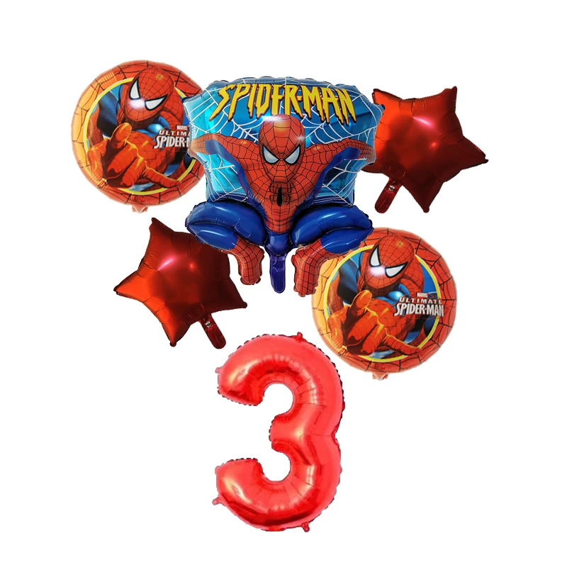 6pcs/veliko Spiderman Balon Število Spiderman Stranka, Napihljive Balone Helija, Rojstni dan Dekoracijo otroci ballon globos