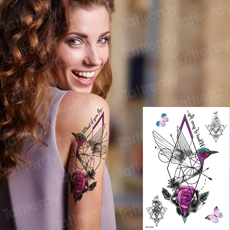 6pcs/veliko začasni tattoo nalepke cvet lovilec sanj, čipke henna tatoo nakit sova model tetovaže ženske modni trgovini določa