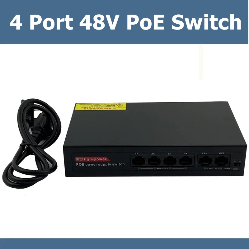 6Port 48V 4 PoE Injektor Power Over Ethernet Stikalo Za IP Kamero IEEE802.3af/na 1,2+/3,6- z izmenični Tok Znotraj