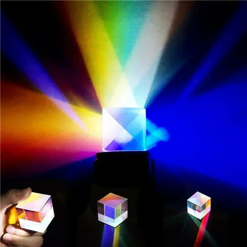 6X5cm Velike Napolnjene X Kocka Prizmo Barvno Disperzijo Raziskave Optično Steklo, Kvadratni Prizmo RGB Combiner Splitter DIY Dekoracijo