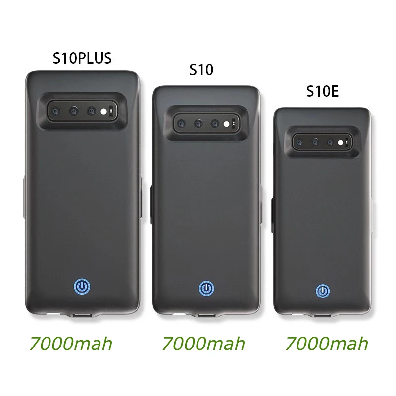 7000mah Black Polnilec za Baterije Ohišje Za Samsung Galaxy S10 S10e Baterije, Ohišje Za Samsung S10 Plus Nazaj Posnetek Hitro Pokrov Polnilnika