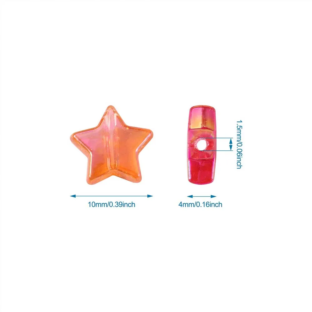 700pcs Okoljske Prozorni Akrilni Biseri AB Color Mini Star Kroglice za DIY Zapestnica Nakit Ugotovitve 10x4mm