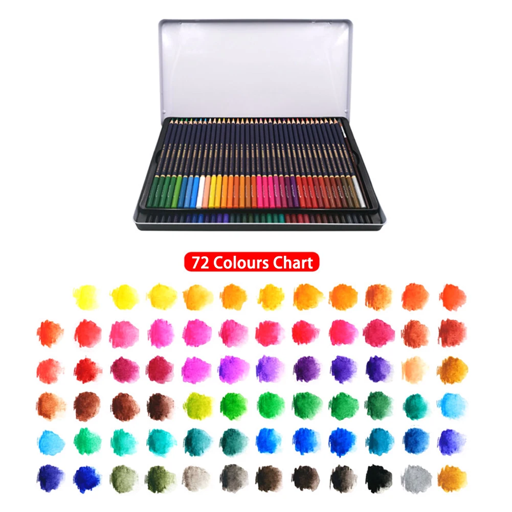 72-Barve, vodotopnih Svinčnikov Različne Pisane Multi-barvne Umetnosti, Risanje, Svinčniki, ki je Primerna za Barvanje, Mešanje in Layering