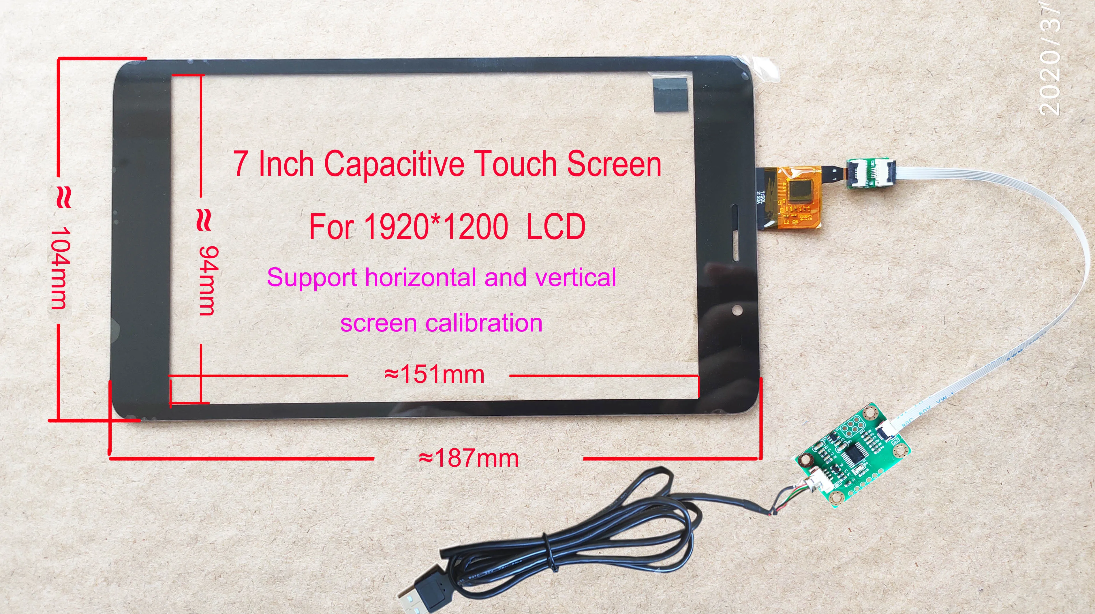 7inch HDMI IPS Zaslon 1200*1920 MIPI LCD Z Voznikom Odbor USB Touch Podporo Win7 8 10 Raspberry Pi 3 LT070ME05000