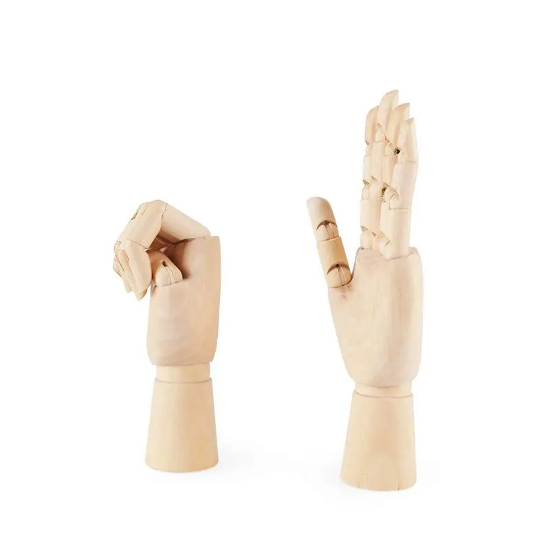 7inch Lesene Izrastek Opposable, ki se Oblikuje v Levo/Desno Roko Slika Manikin Roko Model za Risanje, Risal, Slikarstvo (Levi+Ri