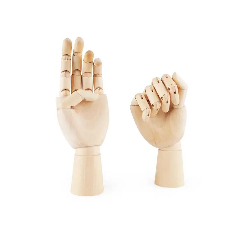 7inch Lesene Izrastek Opposable, ki se Oblikuje v Levo/Desno Roko Slika Manikin Roko Model za Risanje, Risal, Slikarstvo (Levi+Ri