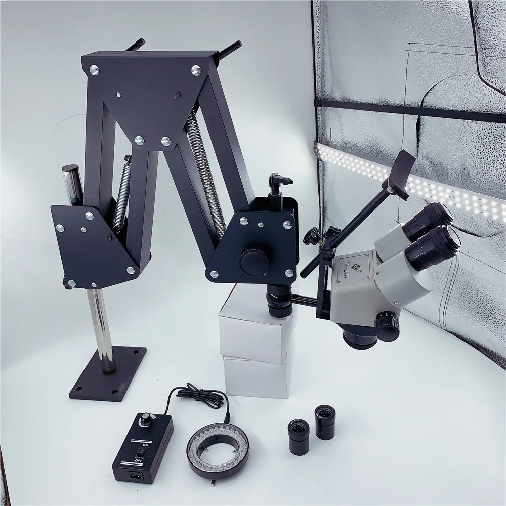 7X-45X Stereo Mikroskop s Težko Aluminijasto Stojalo za Nakit Mikroskopom Zobni Mikroskop za Nakit, Orodja