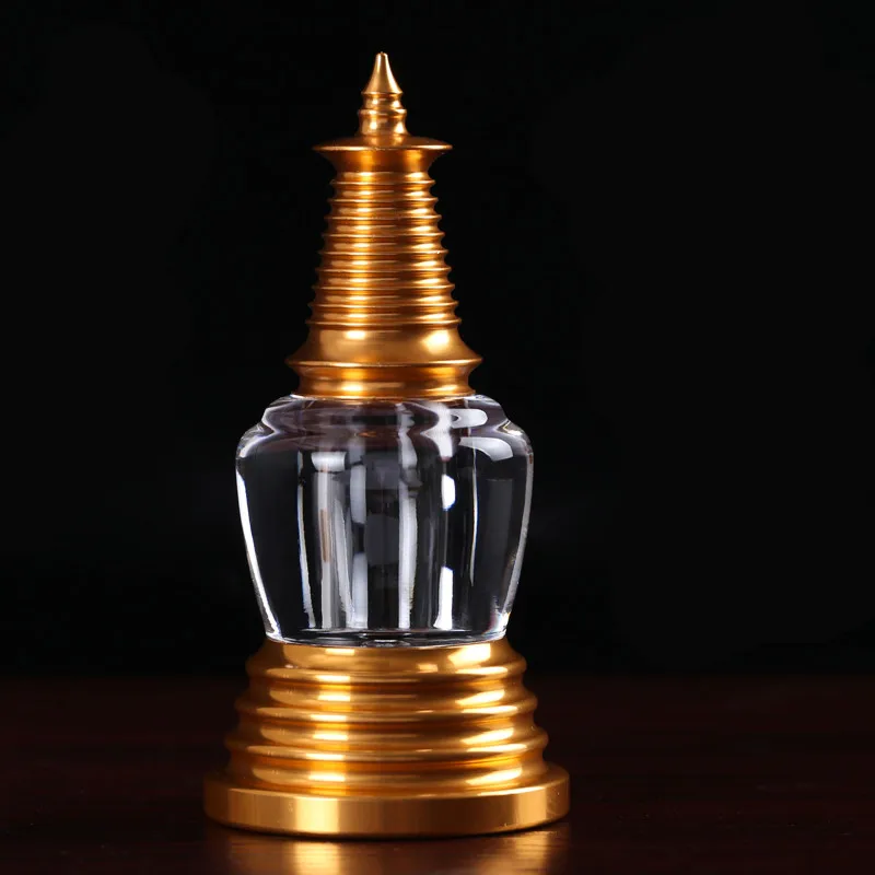 8.2 cm Zlata Zlitine Kovin Crystal Akrilna Budistični Dobavitelji Ugoden Design Molite Dajanje Okrasite Stupa Instrument