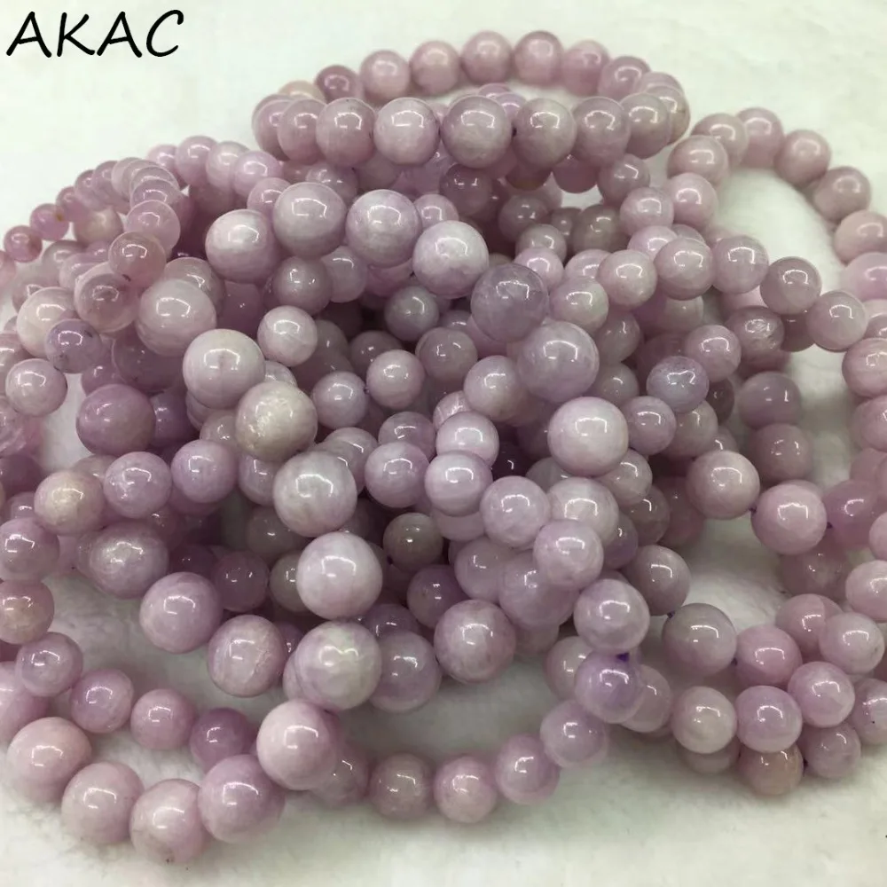8-8.5 mm 5bracelets kot foto naravnih kunzite svoboden kroglice poldragih gemstone
