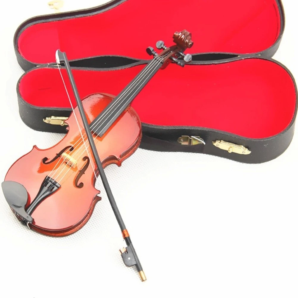 8 cm Izvrstno Zbirko Darilo Miniaturni Ročno izdelani Namizni Lesa Z Box Kitaro, Violino Model Dekorativni Mini Instrument Okraski