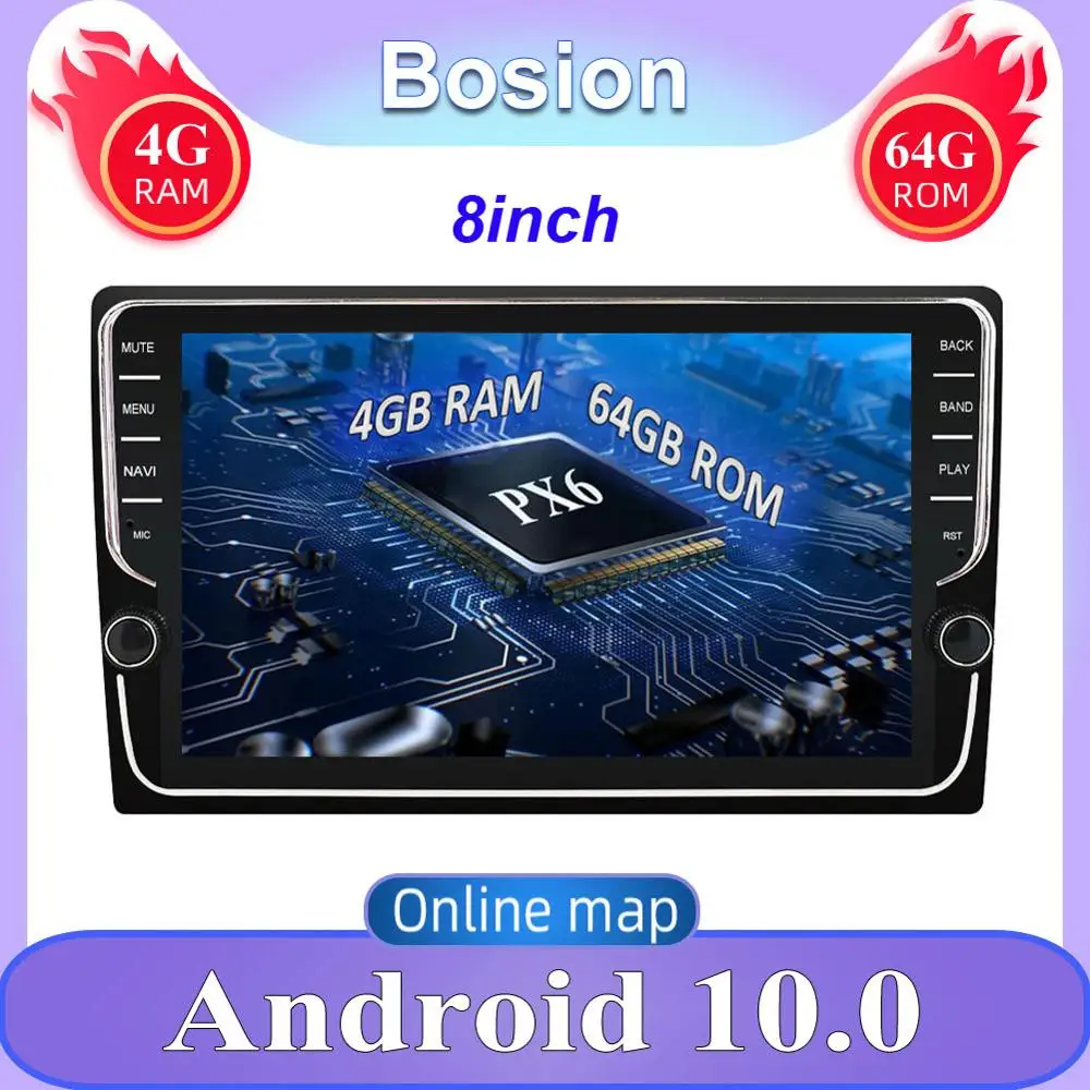 8 inch Autoradio GPS 1 din TDA7851 Univerzalno Android 10 Avto Večpredstavnostna Radio predvajalnik 1din GPS, zaslon na dotik, Bluetooth, wifi ŠT DVD