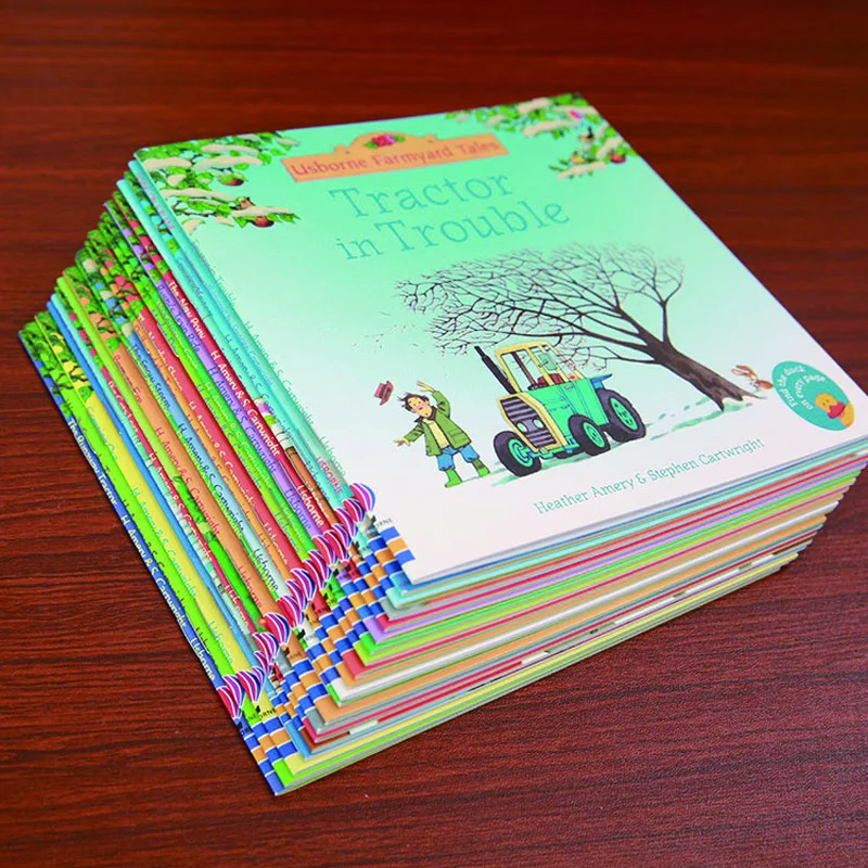 8 livros 15x15cm usborne melhores livros de imagem crianças bebê história famosa inglês farmyard contos série fazenda história c