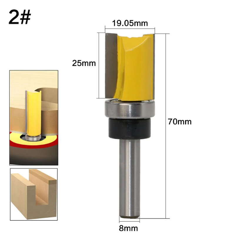 8 mm ročaj profiliranje obrezovanje rezalnik 1-4pc straight edge profiliranje rezkanje rezalnik graviranje stroj rezkalni rezalnik