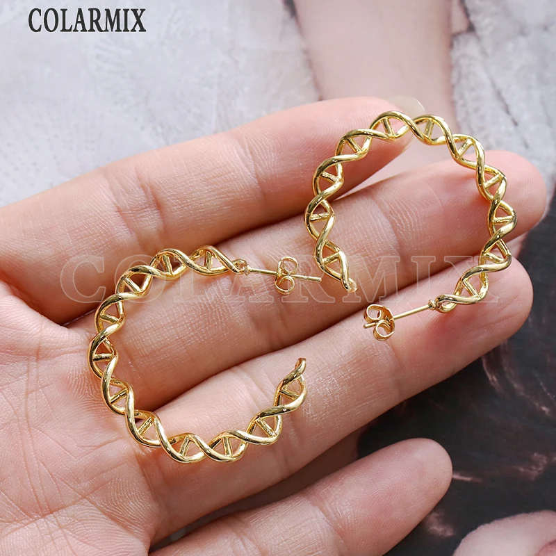 8 parov Genske verige obliko zapestje Hoop uhan visoke kakovosti zlata, ki je napolnjena modni nakit hoop uhani za ženske 51084