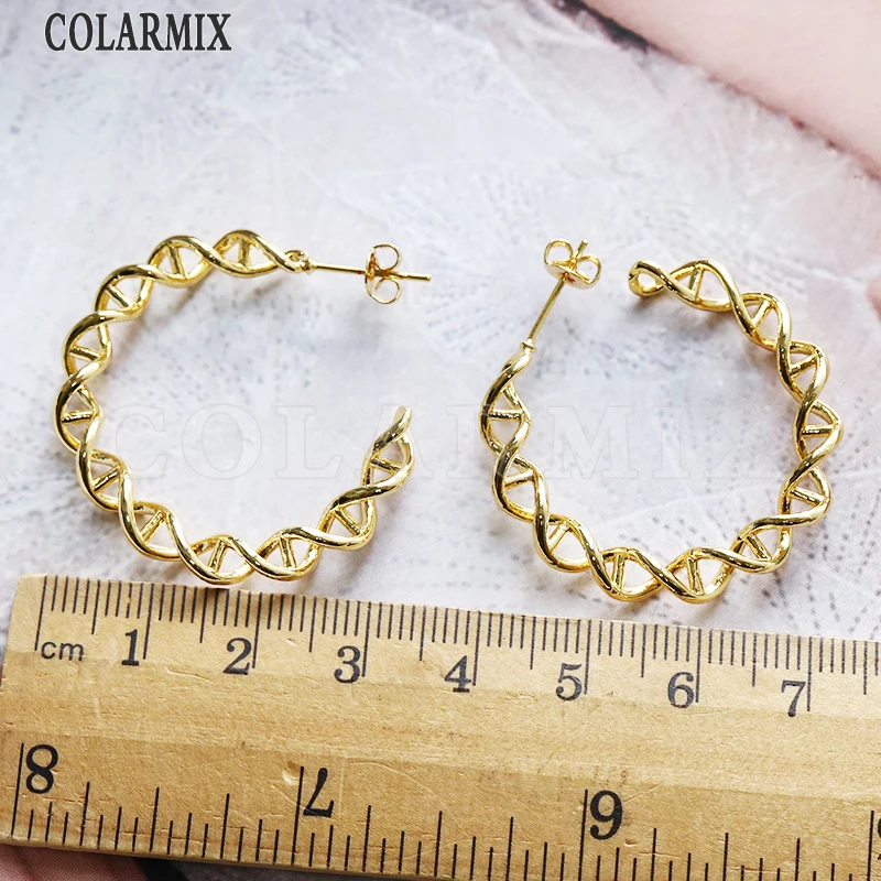 8 parov Genske verige obliko zapestje Hoop uhan visoke kakovosti zlata, ki je napolnjena modni nakit hoop uhani za ženske 51084