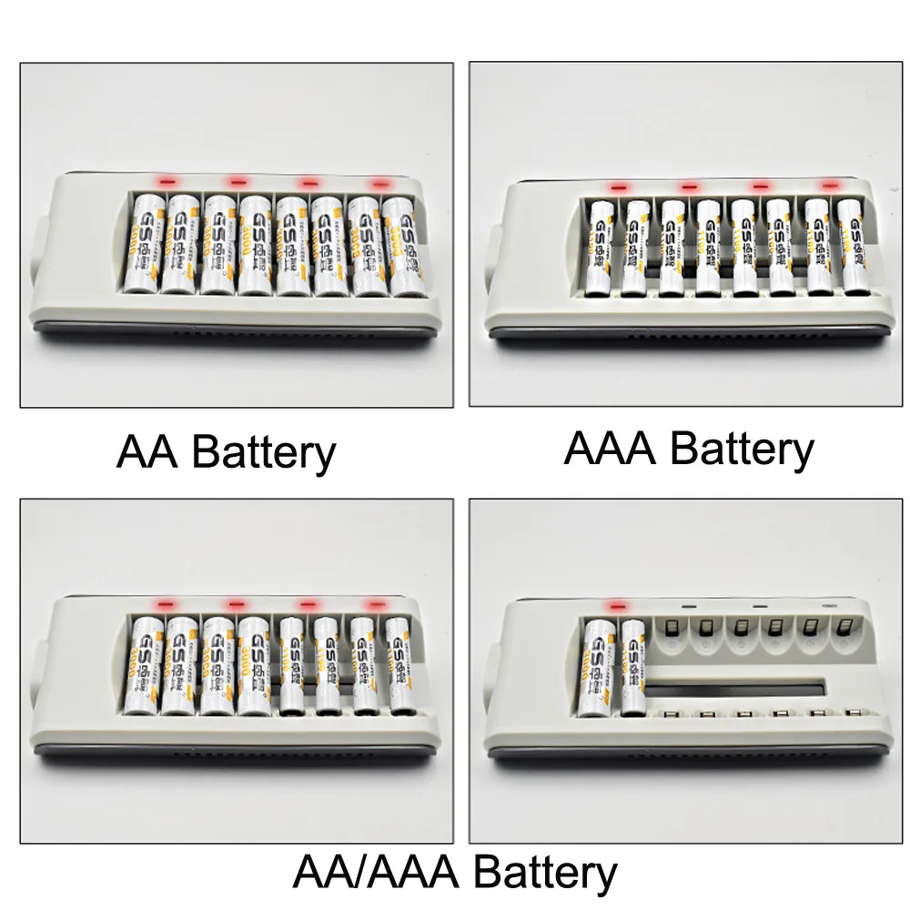 8 Rež Svetlobe LED, Smart Polnilec za Baterije Hiter Polnilec AA AAA Ni-MH / Ni-Cd Baterij za ponovno Polnjenje Hitri Polnilnik ZDA/EU/UK/AU plug