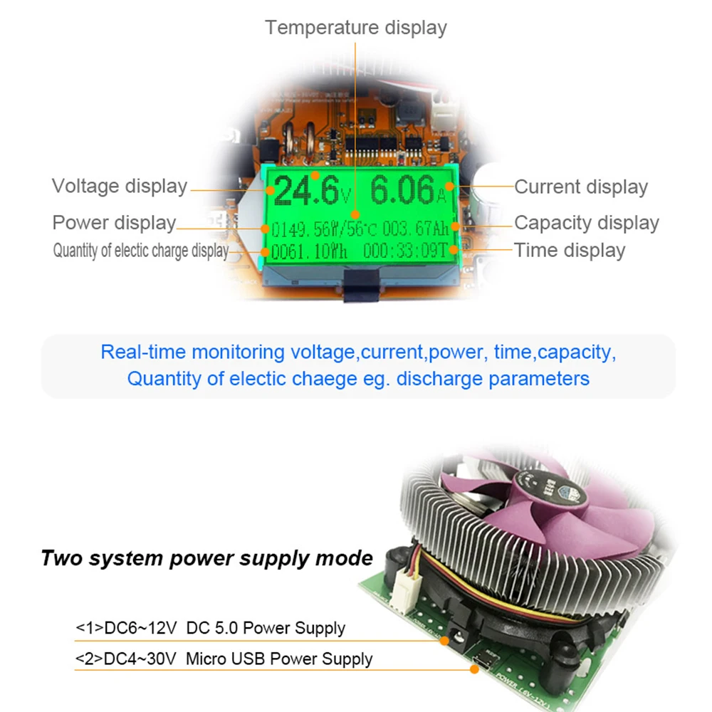 8 v 1 150W usb meter Digital kapaciteta baterije tester voltmeter nastavljiv konstantnim tokom elektronski obremenitev polnilnik indikator