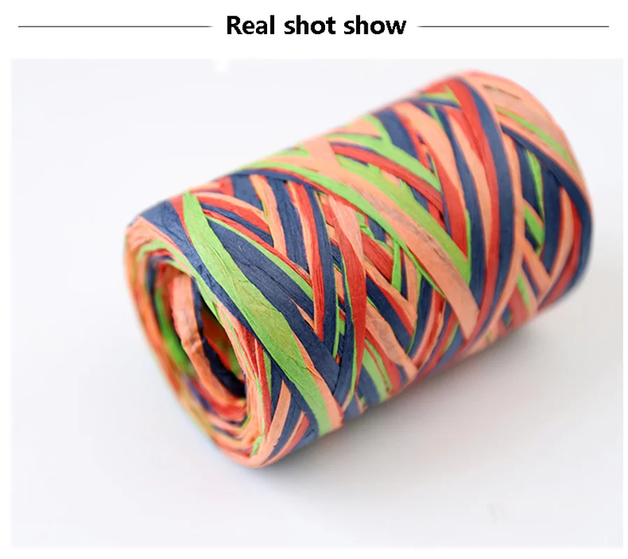 80/Roll Mešane Barve Vrv Umetnosti Obrti Lafite Travo Papir, Vrv za DIY Darilo Polje Zavijanje Dekorativni Material Ročno Pribor