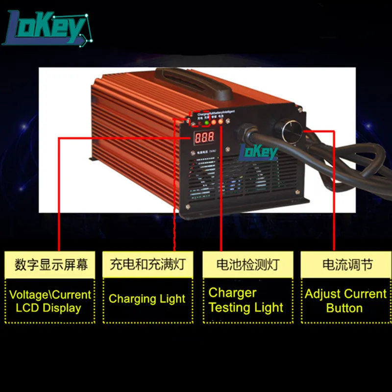 84V 96V 120V 5A, da 18A smart nastavljiv Polnilnik visoko napetostni polnilnik za Li-ion Lipo Lifepo4 LTO Batterys