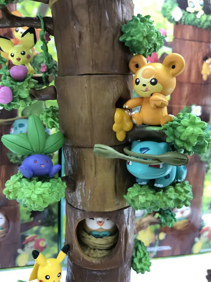 8Pcs/Nastavite Prvotno POKEMON Igrača drevesa štor Žep Pošast Pikachu Gozdov Ukrep Slika Model Igre Slepo Polje Poké Anime Igrača Za Otroka